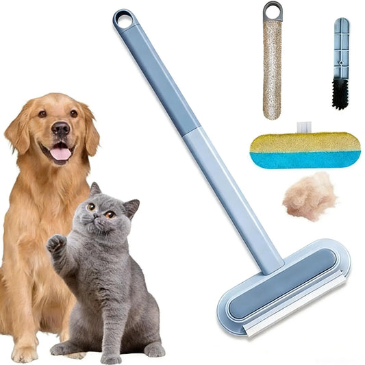 4 in 1 Long Handle Sticky Roller Fur Washable for Bed Static Sofa Pet Cat Dog Hair Lint Remover