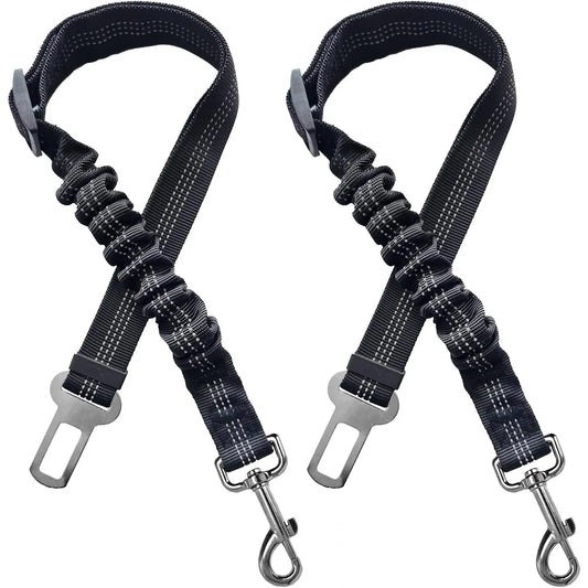 2-Pack Adjustable Pet Safety Harnesses for Dogs and Cats with Vehicle Seatbelts - Fast Shipping from USA